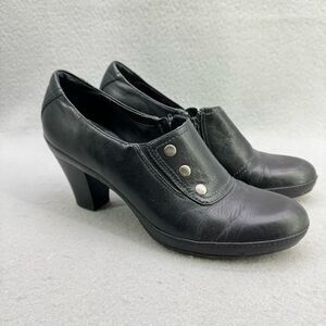 Clarks Womens Black Vermont Terrace Shootie Platform Mule Shoes Size 8.5N